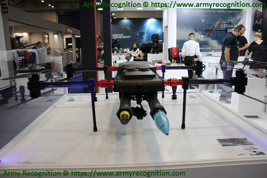 DEFEA 2021: SAS Technology unveils its SARISA SRS-1A armed drone with HYDRA rockets